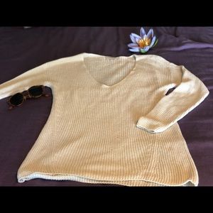 Aritzia Cream V neck sweater